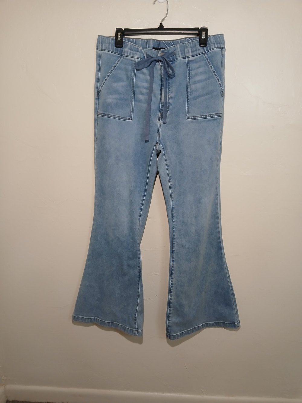 Risen Los Angeles Women's 1XL Light-Wash Stretch Flare Blue Denim Jeans